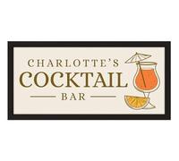 Personalised Wall Art Black Framed Print Home Cocktail Bar | Custom Text Room Sign |Bespoke Home Party Unique Decor | Liquor Mixology Happy Hour Lounge Large Wide Picture | Cocktail Mixer Reception