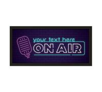 Personalised Wall Art Black Framed Print On Air Studio | Custom Room Large Wide Sign |DJ Recording Artist Classic Retro Signage |Display Show Broadcasting | Live Social Media Content Creator Gift