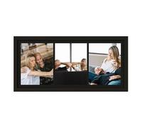 Personalised Wall Art Black Framed Print Photo Collage Landscape | Bespoke Large Wide Picture Foto Frame |Custom Photograph Room Three Triple Picture Image | Family Home Gift Memories Decor Signage