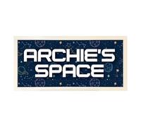 Personalised Wall Art White Framed Print Boys Room Space | Custom Text Large Wide Room Sign | Bespoke Space Theme Design | Portable Children's Room Decor Display | Play room Bedroom Customised