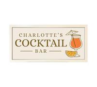 Personalised Wall Art White Framed Print Home Cocktail Bar | Custom Text Room Sign |Bespoke Home Party Unique Decor | Liquor Mixology Happy Hour Lounge Large Wide Picture | Cocktail Mixer Reception
