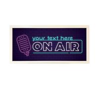 Personalised Wall Art White Framed Print On Air Studio | Custom Room Large Wide Sign |DJ Recording Artist Classic Retro Signage |Display Show Broadcasting | Live Social Media Content Creator Gift