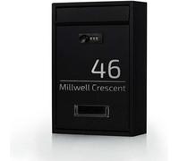 Personalised Wall Mounted Modern Post Box Mailbox Black Large Letter Box Post Mail Box Lockable With Code Lock Post Letter Box