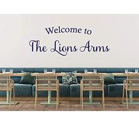 Personalised Wall Sticker Welcome to Sign Customised Pub Decal Decor Transfer | 58 |X-Large 134cm (w) x 57cm (h) | Brilliant Blue