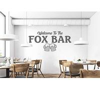 Personalised Wall Sticker Welcome to The... Customised Bar Pub Decal Transfer | 63 |Colour=Metallic Silver | Size=Medium 82cm (w) x 42cm (h)