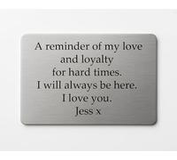 Personalised Wallet Card for Partner - Engraved Metal Credit Card Size Keepsake Gift - Anniversary, Birthday, Valentine’s Day
