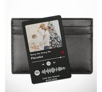 Personalised Wallet Insert Keepsake Photo Card Customise with your own Spotify Song and text single-sided