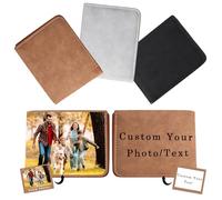 Personalised Wallet, Wallets for Men UK, Engraved Text & Photo Mens Wallets, Personalisation Gifts for Husband Grandad (Brown)