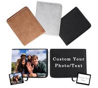 Personalised Wallet, Wallets for Men UK, Engraved Text & Photo Mens Wallets, Personalisation Gifts for Husband Grandad (Black)