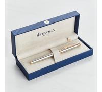 Personalised Waterman Hemisphere Pen - Engraved Luxury Pen Customised Gift for Men, Women, Graduation, Retirement, Business, Birthday (Fountain Pen, Stainless Steel Gold Trim)