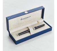 Personalised Waterman Hemisphere Pen - Engraved Luxury Pen Customised Gift for Men, Women, Graduation, Retirement, Business, Birthday (Fountain Pen, Black Chrome Trim)