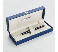 Personalised Waterman Hemisphere Pen - Engraved Luxury Pen Customised Gift for Men, Women, Graduation, Retirement, Business, Birthday (Ballpoint Pen, Black Chrome Trim)
