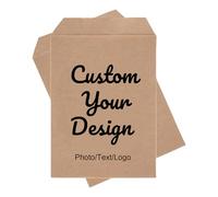 Personalised Waterproof and Oilproof Cookies Bag, Custom Photo, Text, and Logo Kraft Treat Bags for Biscuits, Candy, Wedding Favours, Birthday Party, Candy Buffet (Brown, 16x24cm)