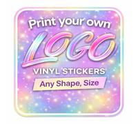 Personalised Waterproof Colour Vinyl Stickers Decals- Contour Cut Custom Product Labels Sheet, Circle Large Logo Stickers for Business and Personal Bottle Label (Square)