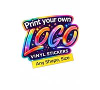 Personalised Waterproof Colour Vinyl Stickers Decals- Contour Cut Custom Product Labels Sheet, Circle Large Logo Stickers for Business and Personal Bottle Label (Custom Shape)