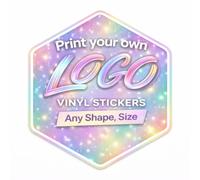 Personalised Waterproof Colour Vinyl Stickers Decals- Contour Cut Custom Product Labels Sheet, Circle Large Logo Stickers for Business and Personal Bottle Label (Hexagonal)