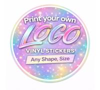 Personalised Waterproof Colour Vinyl Stickers Decals- Contour Cut Custom Product Labels Sheet, Circle Large Logo Stickers for Business and Personal Bottle Label (Round)