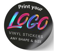 Personalised Waterproof Vinyl Stickers Decals- Contour Cut Custom Product Labels Sheet, Circle Large Logo Stickers, Durable Weatherproof Design for Business and Personal Bottle Label (Round Shape)