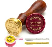 Personalised Wax Seal Stamp - Custom Sealing Wax Stamp with Your Logo, Initials or Family Crest - Premium Brass Head & Wooden Handle for Wedding Invitations, Envelopes & Crafts (Pattern Design 3)