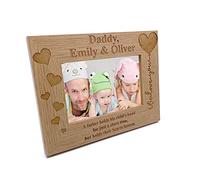 Personalised We Love Daddy Photo Frame Oak wood finish (4 x 6 Inch)