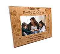 Personalised We Love Mummy Photo Frame Oak wood finish (5 x 7 Inch)