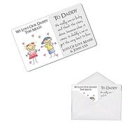 Personalised We Love Our Daddy This Much Metal Sentimental Keepsake Gift Credit Card Sized Wallet/Purse Card (from Girl Or Boy for Father's Day or Birthday) (Girl & Boy)