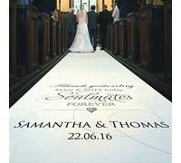 Personalised Wedding Aisle Runner For Ceremony Decor and Wedding Venue Decoration - Custom Printed Aisle Runner (Friends yesterday, man and wife today, soulmates forever Wedding Design) (6 Metres)