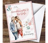 Personalised Wedding Anniversary Card For Granddaughter & Her Wife Lesbian | Personalised Anniversary Card For Granddaughter, Couples, LGBT