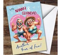 Personalised Wedding Anniversary Card For Nanny & Grandad Funny Older Couple | Personalised Anniversary Card For Grandad, Grandma, Couples