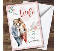 Personalised Wedding Anniversary Card For Wife Lesbian | Personalised Anniversary Card For Wife, Her, LGBT