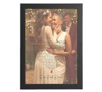 Personalised Wedding Anniversary For Lesbians Gifts, LGBT Presents For Her, First Anniversary Present Ideas For Wife, Romantic Photo Print Poster With Song Lyrics Birthday, Christmas, Valentines Day