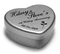 Personalised Wedding Anniversary Party Favours Heart Shaped Tins With Sweets Mints (30th Pearl)
