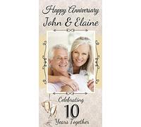 Personalised Wedding Anniversary Photo Door Poster Banner N14 ~ ANY YEAR 1st 2nd 5th 10th 15th 20th Large 2ft x 4ft