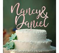 Personalised Wedding Cake Toppers Bride and Groom Anniversary Cake Toppers MR & MRS Wedding Cake Decorations Rose Gold Acrylic Weddings Cake Topper with Any Name(Rose Gold, Name)