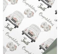 Personalised Wedding Car Gift Wrap - Custom Surname, Date & Relationship - Wedding Wrapping Paper Roll - 61cm Wide - Mr & Mrs, Mr & Mr, Mrs & Mrs - Premium Matte Paper