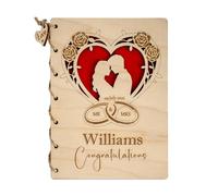 Personalised Wedding Card for Bride and Groom - Luxury Wooden Keepsake Gift for Couples, Mr & Mrs Present, Son or Daughter in Law