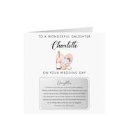 Personalised Wedding Card & Metal Keepsake Gift | Daughter Getting Married Card | Custom Printed with Daughter's Name