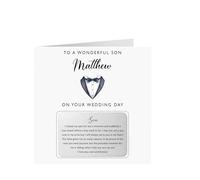 Personalised Wedding Card & Metal Keepsake Gift | Son Getting Married Card | Custom Printed with Son's Name