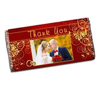 Personalised Wedding Congratulations Red & Gold 110g Milk Chocolate Bar Wedding Day Present N16