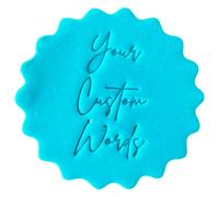 Personalised Wedding Cookie Stamp with Free Scallop Cutter, Collection 1, 5cm Acrylic Biscuit Embosser, Food-Safe Plastic Baking Tool, Fits M&S All Butter Biscuits (Design 6)