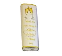 Personalised Wedding Day Table Favours White - Gold Chocolate Bar WRAPPERS REF CH1-G (70)