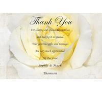 Personalised Wedding Day, Wedding Evening Thank You/Thankyou Cards Complete with self seal envelopes Ref W7 (30)