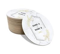 Personalised Wedding Drink Mats,Bridal Shower Bachelorette Party Tableware,Engagement Keepsake Favors,48 Round Coasters W7