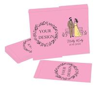 Personalised Wedding Favor Paper Bags, Custom Print Name, Date or Logo Kraft Paper Bags for Weddings Thank You Gifts Candy Buffet, Party, Treat Sweet Cookie for Guest Decorating (Pink, 13x18cm)