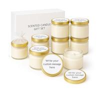 Personalised Wedding Favour Scented Candle, Mini 50ml Soy Wax Glass Jar with Gold Lid, Custom Label Party Guest Gift for Weddings, Bridal Showers and Events