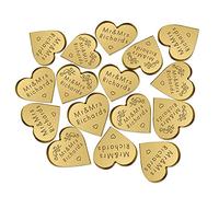 Personalised Wedding Favours 50 pcs Mr & Mrs Any Text Wedding Heart Favours Love Heart Wedding Decorations Little Mini Gifts Tokens (Gold)