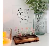 Personalised Wedding Floral Table Signs | Guest Book Leave Your Wishes Sign | Snap It Sign | Sweet Bar Acrylic Sign (Sweet Bar Sign)