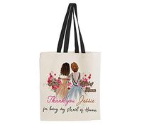 Personalised Wedding gift idea Thank You For Being My Maid Of Honour themed Funny Tote Bag-Cotton Shopping Bag. (Black Handle)