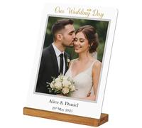 Personalised Wedding Gift - “Our Wedding Day” Custom Photo Frame - Keepsake with Names & Date - Durable & Stylish Gift for Couples, Newlyweds or Anniversaries