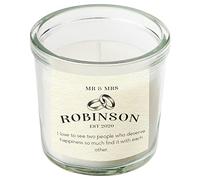Personalised Wedding Gift Scented Candle in A Jar Mr & Mrs Custom Message Just Married Gifts Newly Weds Candles Present Husband Wife Keepsake for Couples (Large)